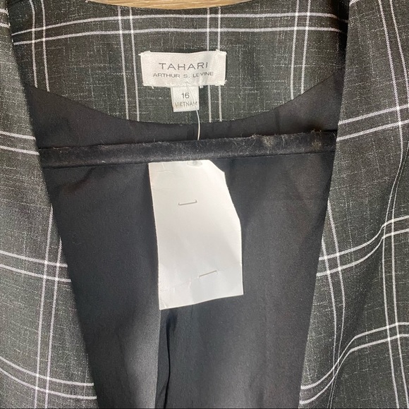 Tahari ASL Open Front Black White Grid Jacket NWT - Picture 5 of 9